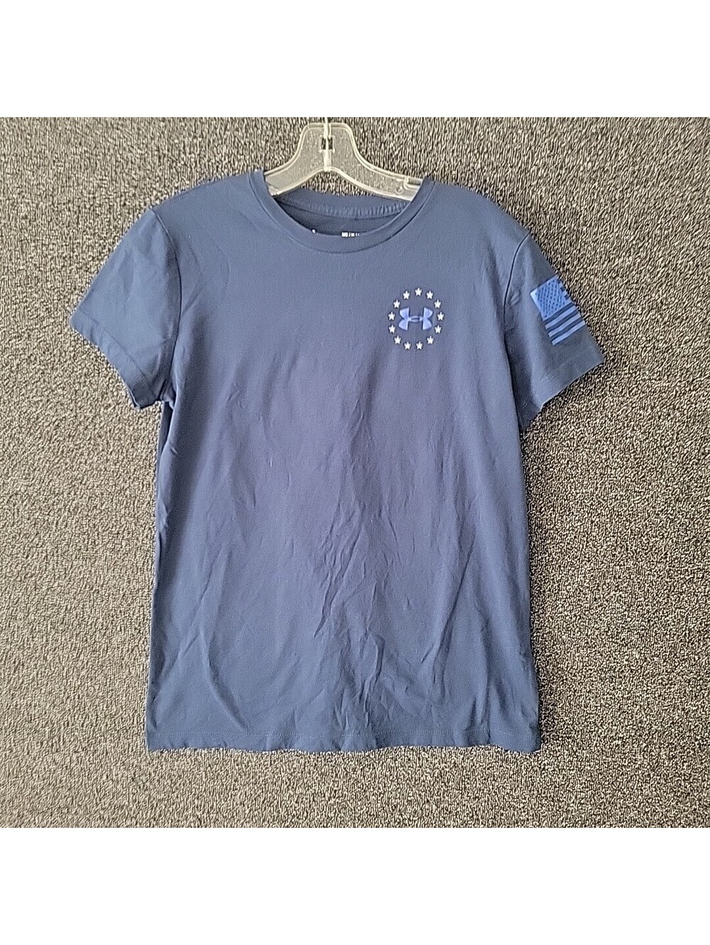 Under Armour Ua Freedom Flag Men's Sz M Cotton Marine Blue Red Tee